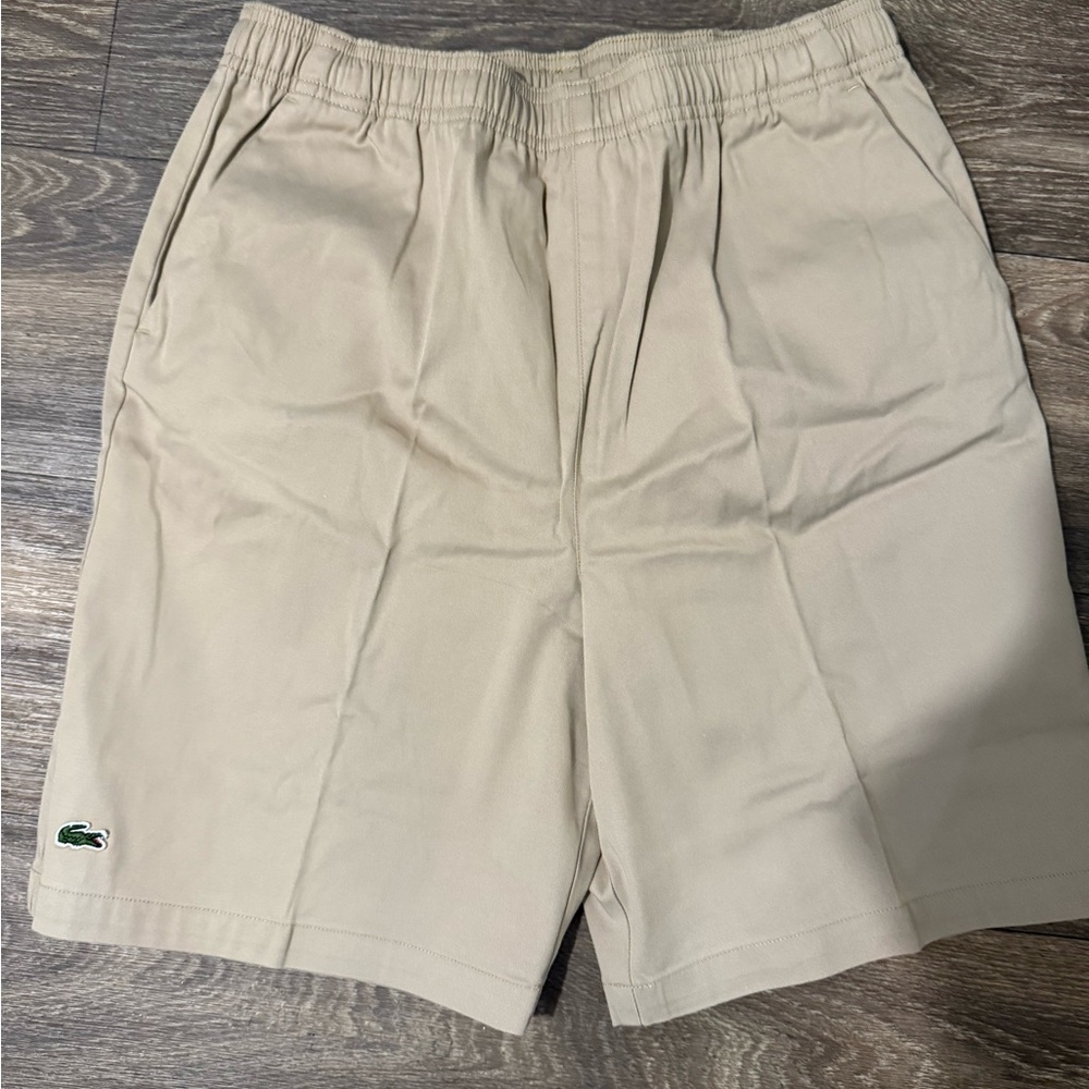 Lacoste Tan Flat Front Shorts Versatile Style